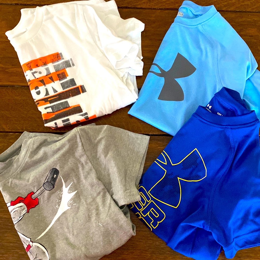 4-Under Armour YXS shirts